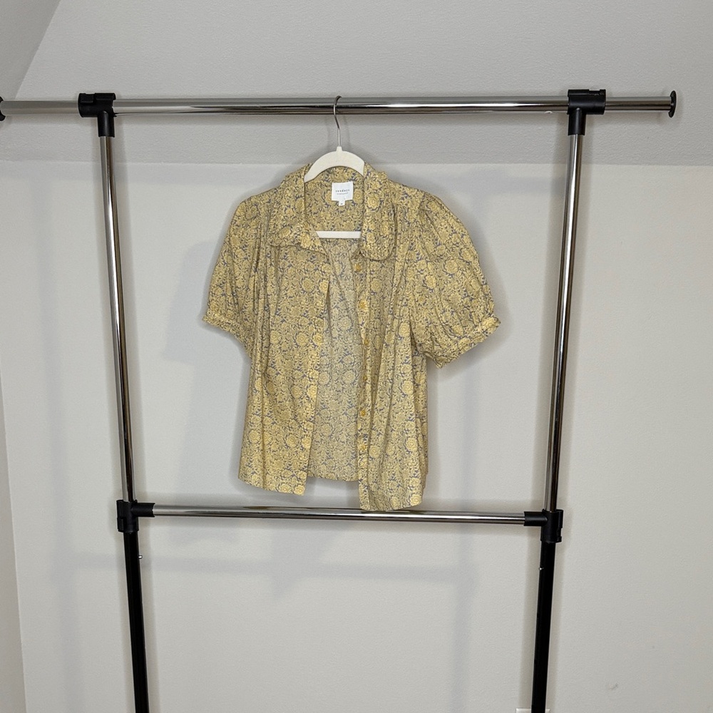 Sundays Mustard Floral Blouse